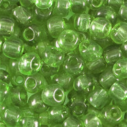Glasperlen rocailles 6/0 (4mm) Transparent jungle green